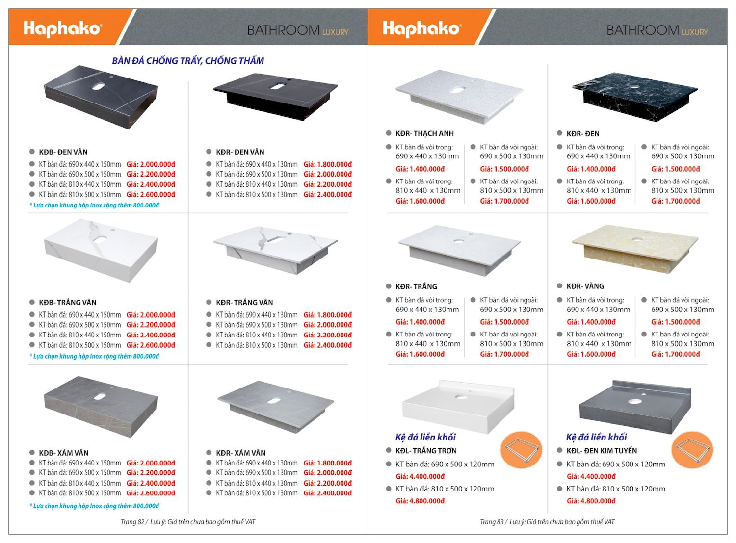 Thiết bị vệ sinh HAPHAKO Catalogue và Bảng giá mới nhất /Page 42